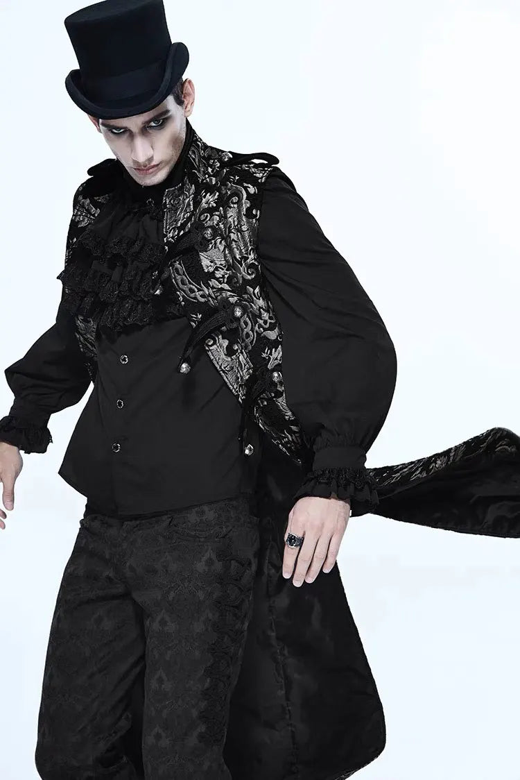 Medieval Retro Men Dust Coat Medium Style Steam Punk Cosplay