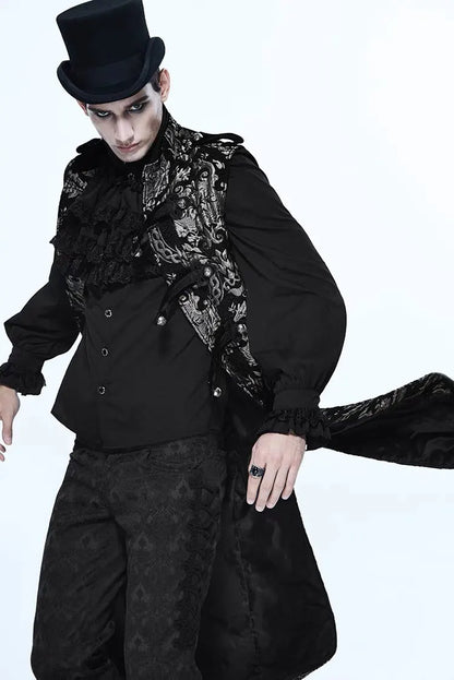 Medieval Retro Men Dust Coat Medium Style Steam Punk Cosplay
