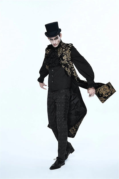 Medieval Retro Men Dust Coat Medium Style Steam Punk Cosplay