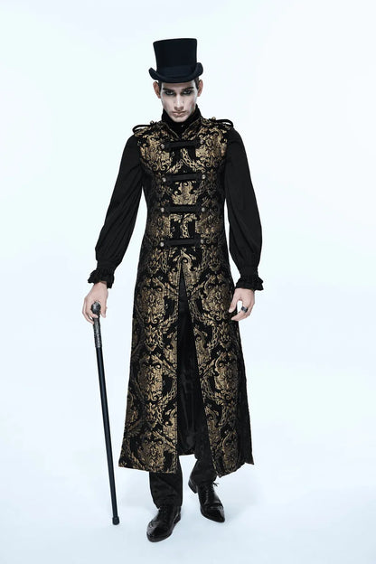 Medieval Retro Men Dust Coat Medium Style Steam Punk Cosplay