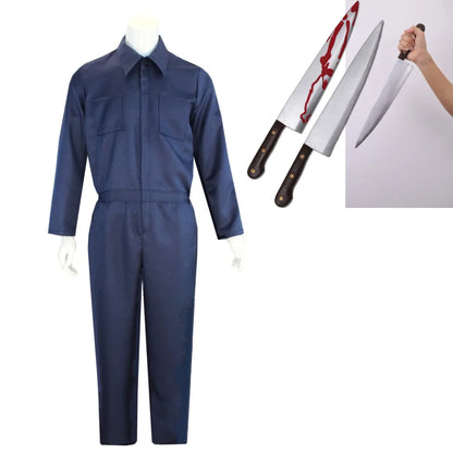Michael Myers Costume Cosplay Horror Demon Killer Blue