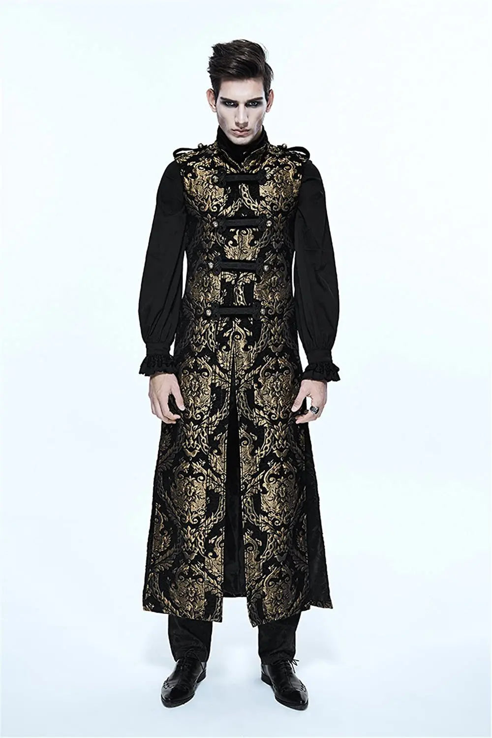 Medieval Retro Men Dust Coat Medium Style Steam Punk Cosplay