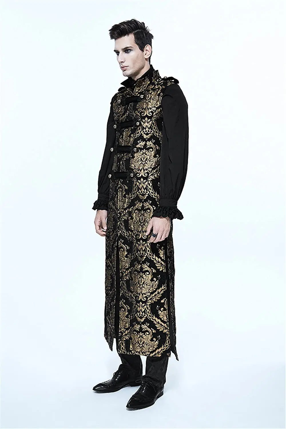 Medieval Retro Men Dust Coat Medium Style Steam Punk Cosplay