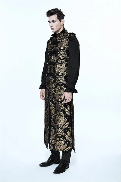 Medieval Retro Men Dust Coat Medium Style Steam Punk Cosplay