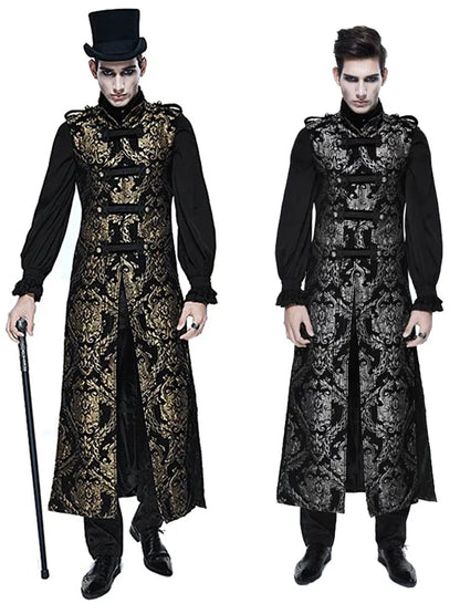 Medieval Retro Men Dust Coat Medium Style Steam Punk Cosplay