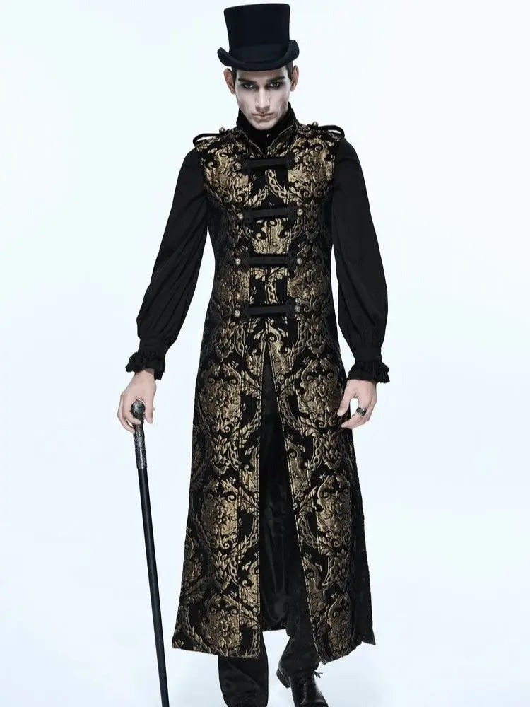 Medieval Retro Men Dust Coat Medium Style Steam Punk Cosplay