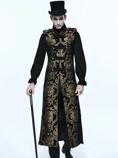 Medieval Retro Men Dust Coat Medium Style Steam Punk Cosplay